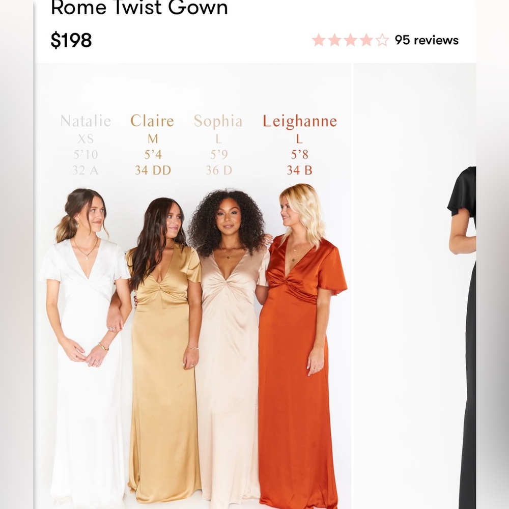 Show me your mumu black satin bridesmaids drsss - Picture 2 of 4